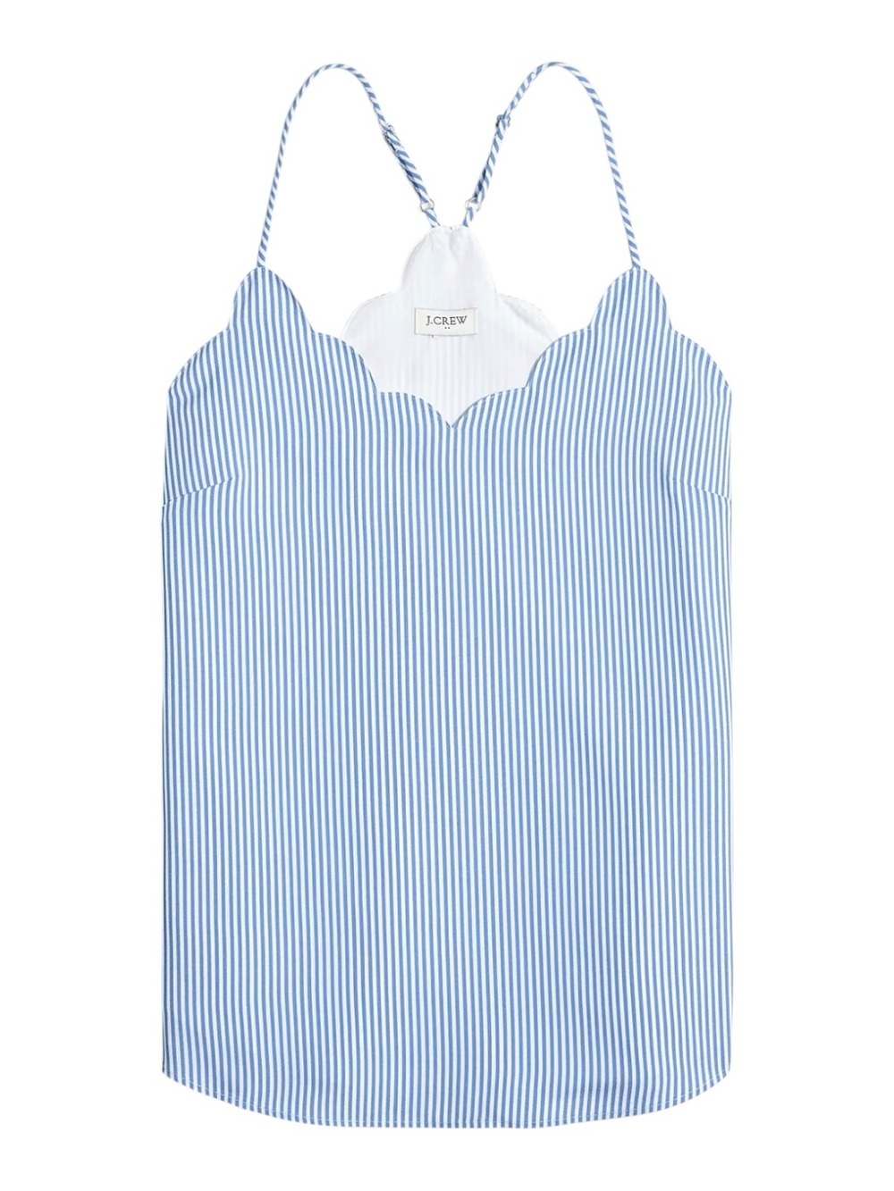 J.Crew Factory Striped Scalloped Cami Top • Size 4 • NWT